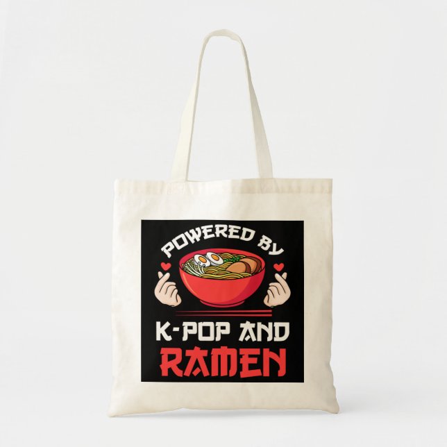 Powered by K-pop and Ramen Kpop Merch Merchandise  Tote Bag (Front)