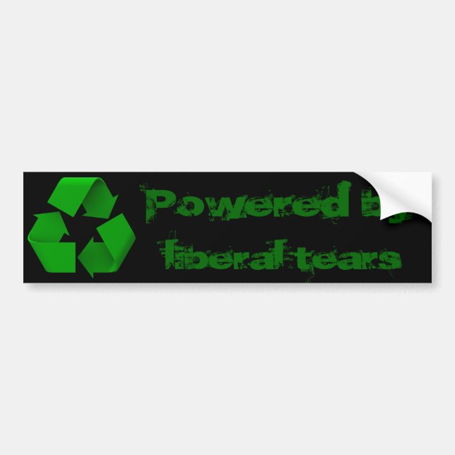 Powered by liberal tears bumper sticker (Front)
