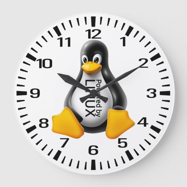 Powered by Linux Large Clock (Front)