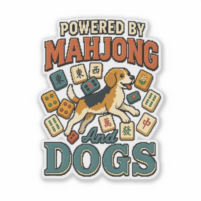 Powered by Mahjong & Beagles: Pixel Art Dog Lover  (Front)
