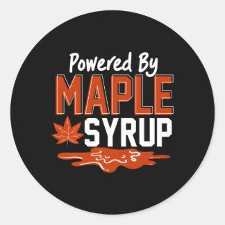 Powered By Maple Syrup Maple Tree Tapg Sugaring Classic Round Sticker