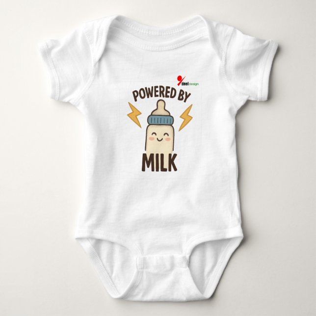 Powered by Milk Baby Bodysuit (Front)