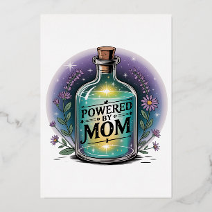 Powered By Mom Foil Holiday Card