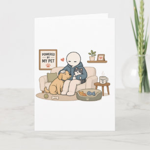 Powered By My Pet Funny Pet Lover Meme Card