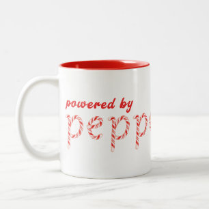 Powered by Peppermint Everything – Festive Holiday Two-Tone Coffee Mug