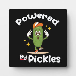 Powered By Pickles Food Pickle Funny Plaque