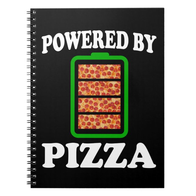  Powered By Pizza - Funny Pizza       Notebook (Front)