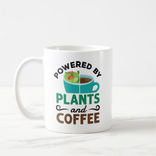 Powered by Plants and Coffee Vegan Vegetarian Mug