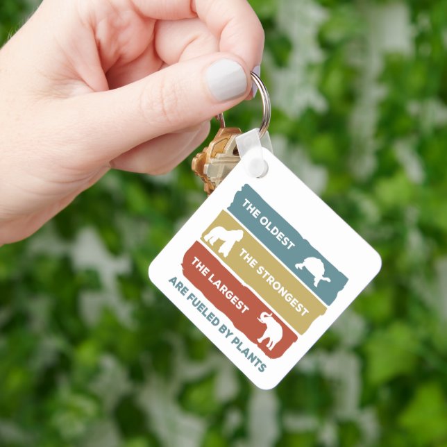 Powered by Plants Vegan Animals Fuelled   Keychain (Hand)
