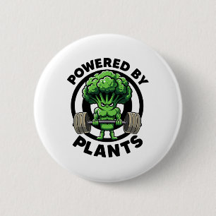 Powered By Plants Vegan Athlete Vegan Gym Vegan Bo 2 Inch Round Button