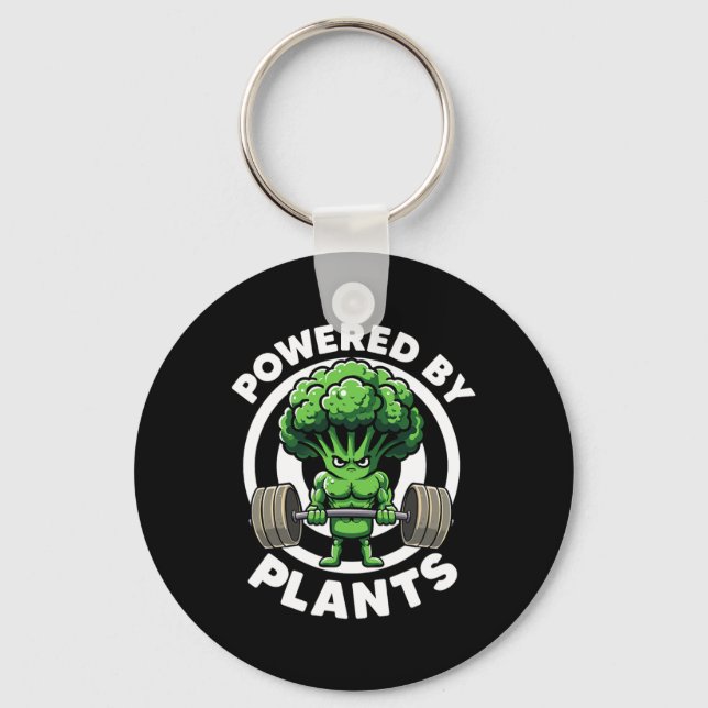 Powered By Plants Vegan Athlete Vegan Gym Vegan Bo Keychain (Front)