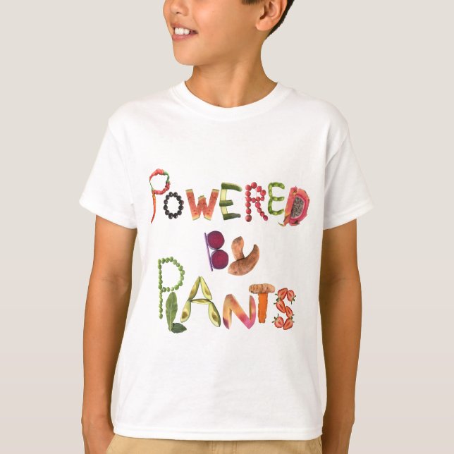 Powered by Plants Vegan Love  T-Shirt (Front)