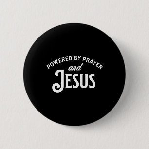 Powered By Prayer And Jesus Christmas 2 Inch Round Button