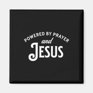Powered By Prayer And Jesus Christmas Magnet
