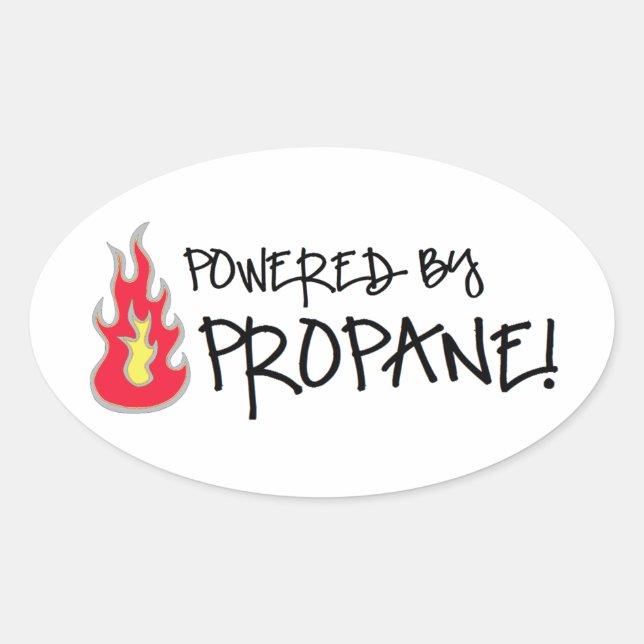 Powered by Propane Oval Sticker (Front)