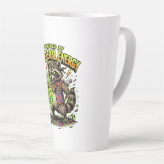 Powered By Pure Feral Energy Funny Raccoon Latte Mug