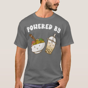 Powered By Ramen and Boba Tea Cute Bubble Milk Tea T-Shirt