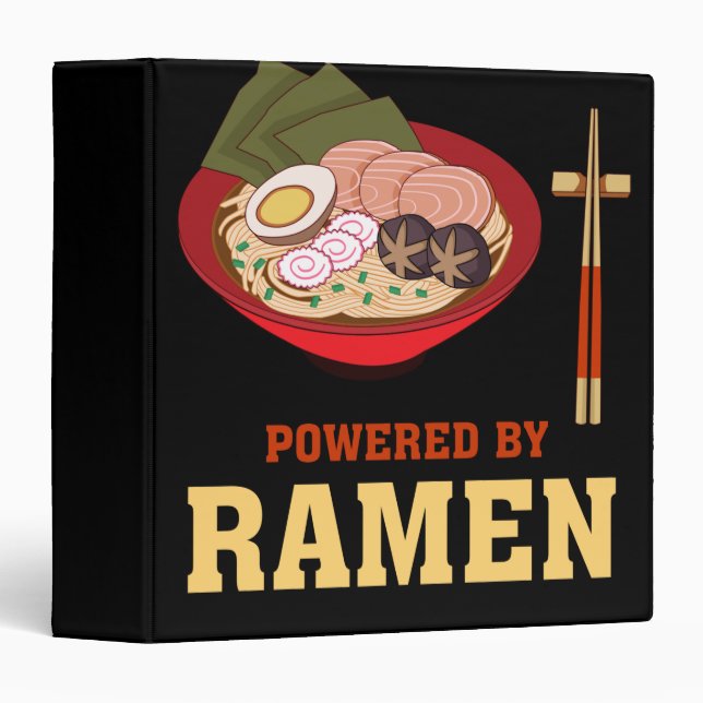 Powered By Ramen Japanese Anime Noodles Binder (Front/Spine)