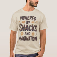 Powered by Snacks Imagination Funny Food Quote Typ