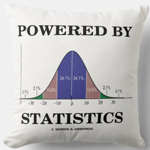 Powered By Statistics Bell Curve Stats Humour Throw Pillow