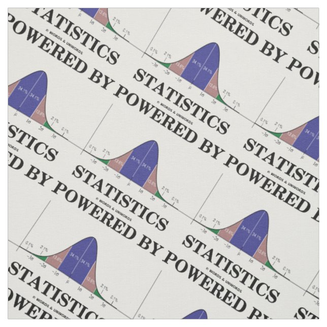 Powered By Statistics Stats Bell Curve Humour Fabric (Swatch)