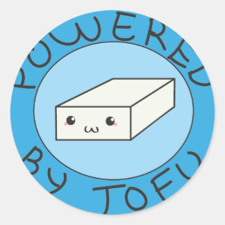 powered by tofu classic round sticker