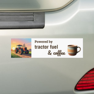 Powered By Tractor Fuel Coffee Mug Farming Humour Bumper Sticker