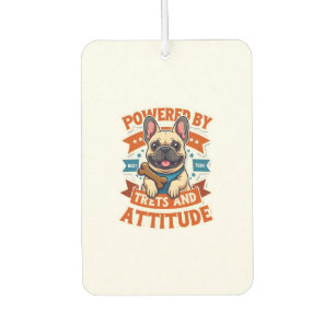 Powered By Treats And Attitude French Bulldog Vint Air Freshener