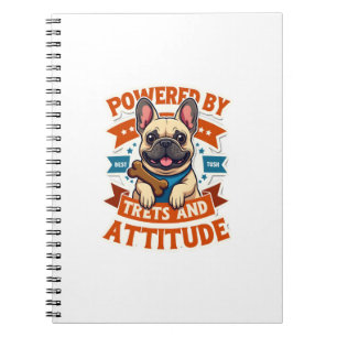 Powered By Treats And Attitude French Bulldog Vint Notebook