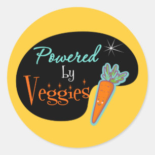 Powered by Veggies Classic Round Sticker