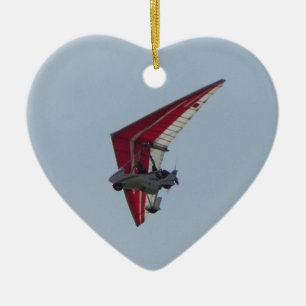 Powered hang glider ceramic ornament