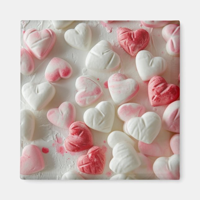 Powered Sugar Heart Candy Magnet (Front)