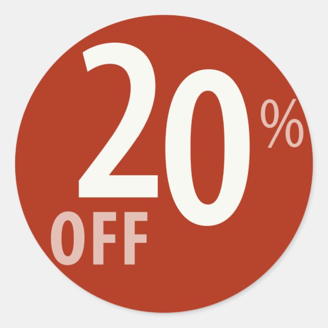 Powerful 20% OFF SALE Sign Classic Round Sticker (Front)