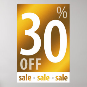 Powerful 30% OFF SALE Sign   Golden