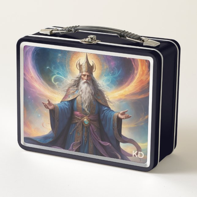 *~* Powerful 3 Wizard of Love + Light Initials Metal Lunch Box (Front)
