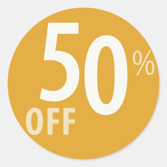Powerful 50% OFF SALE Sign Classic Round Sticker (Front)