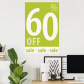 Powerful 60% OFF SALE Sign - retail sales poster (Home Office)