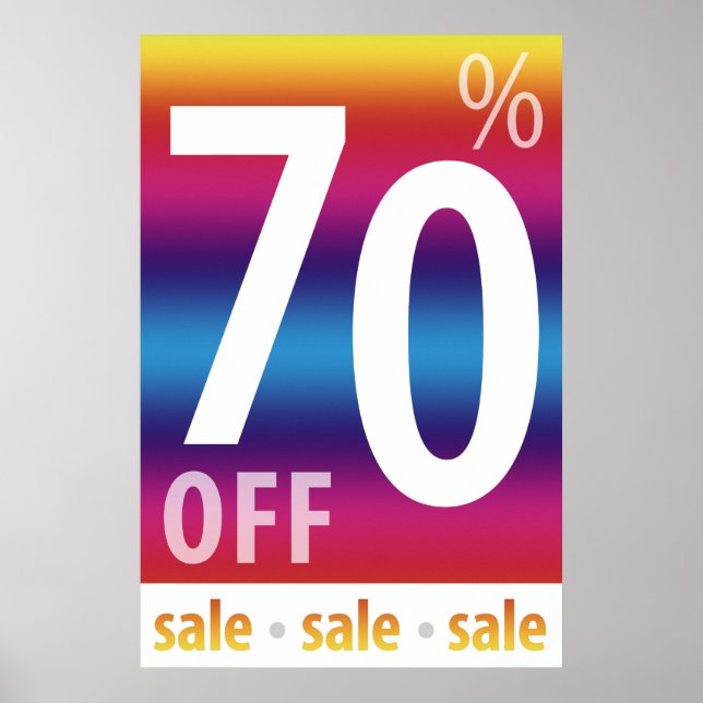 Powerful 70% OFF SALE Sign | Colourful (Front)
