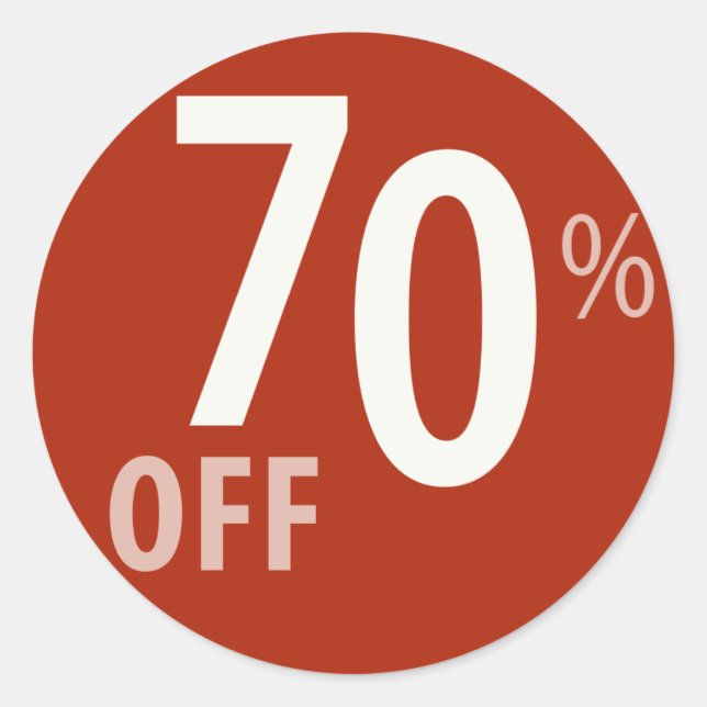 Powerful 70% OFF SALE Sign - Sticker (Front)