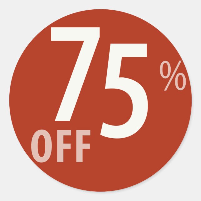 Powerful 75% OFF SALE Sign Classic Round Sticker (Front)