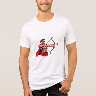 Powerful ancient warrior holding bow and arrow rea Tri-Blend shirt