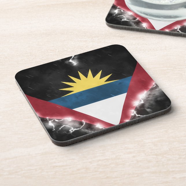 Powerful Antigua and Barbuda Coaster (Left Side)