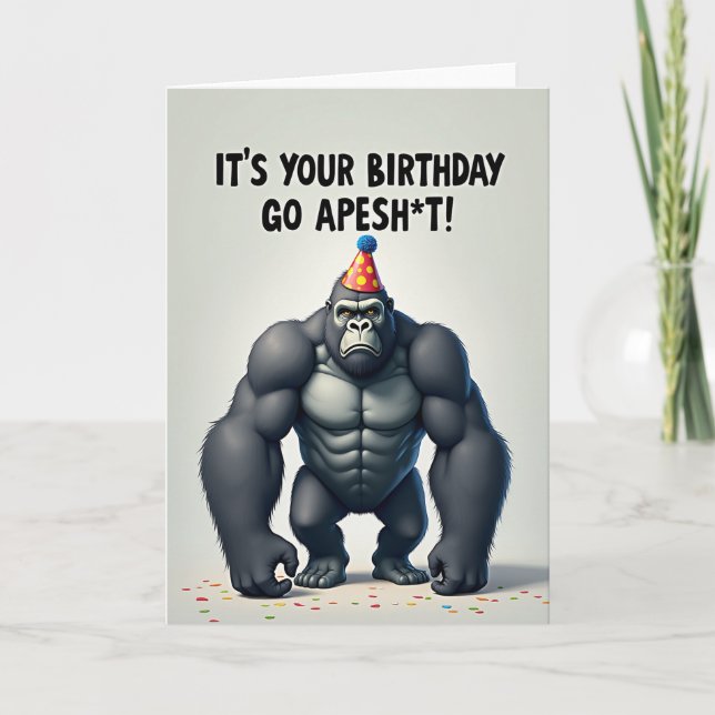 Powerful Ape Birthday Card (Front)