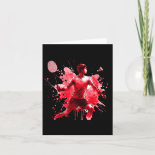 Powerful Badminton Player Red Splash Art  Card