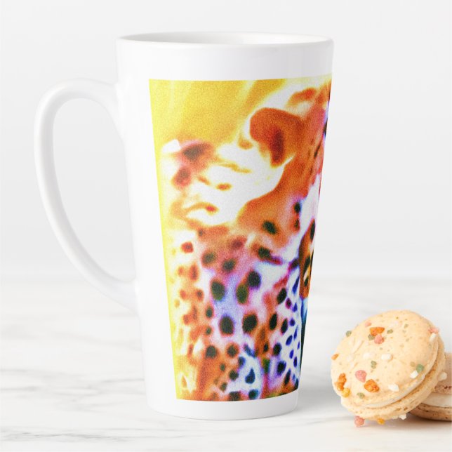 Powerful Cheetah Animal Painting. Buy Now Latte Mug (In Situ)