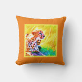 Powerful Cheetah Animal Painting. Buy Now Throw Pillow (Front)