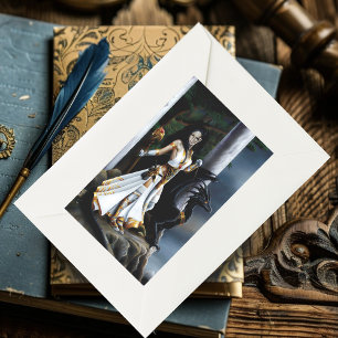 Powerful Fantasy Sorceress Black Dragon Guardian Sticker