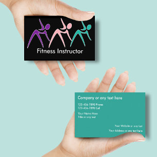 Powerful Fitness Instructor Business Cards