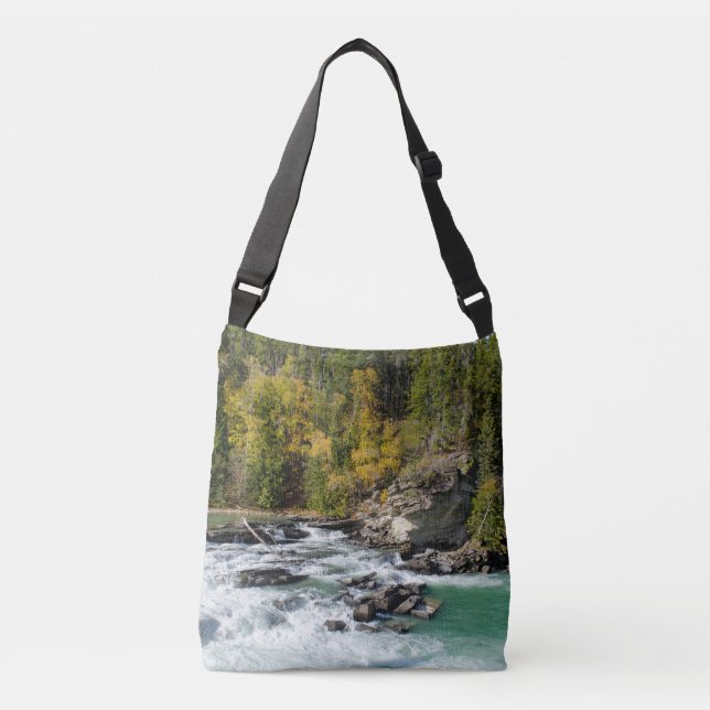 Powerful Fraser River Flowing Through Forest Gorge Crossbody Bag (Front)