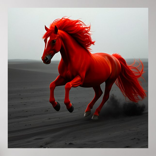 Powerful Galloping Horse Wall Art | Equestrian (Front)